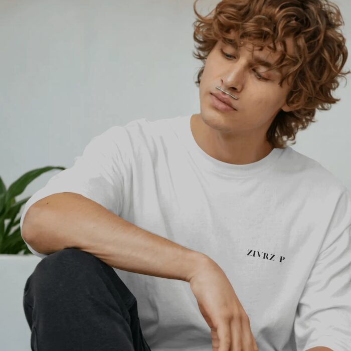 ZIVRA P Premium Heavy Cotton White T-Shirt